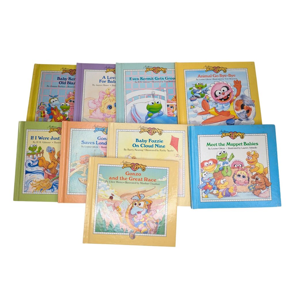 Lot of 9 Vintage Jim Henson Muppet Babies Early Reader Books Hardcover 1980s